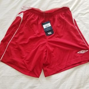 Brand New with Tags Mens Red Umbro Knit soccer shorts